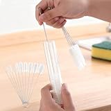 10-Piece Test Tube Brush Set, Nylon Stainless Steel Cleaning Brushes for Laboratory, Bottles, and Narrow Containers, Flexible and Long-Lasting