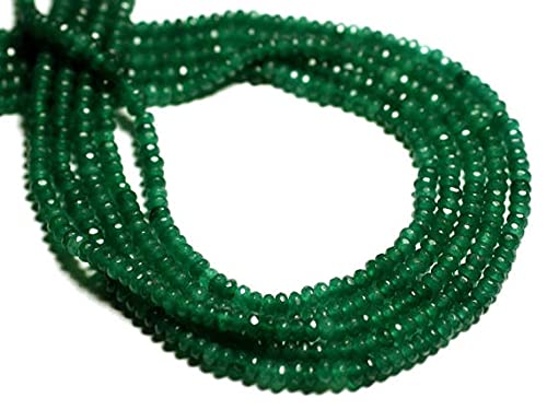 LKBEADS 30 szt. - koraliki - fasetowane rondelle 4 x 2 mm sosnowy zielony jadeit - kamień