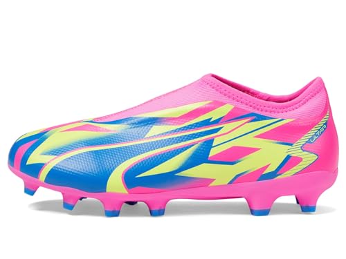 PUMA Kids Boys Ultra Match Ll Energy Firm GroundArtificial Ground Soccer Cleats - Blue, Pink - Size 5 M4