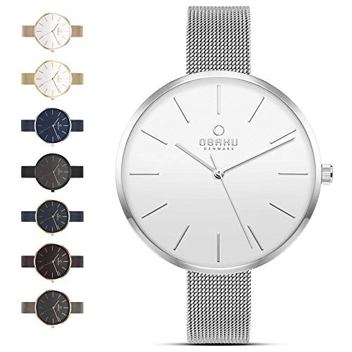 Preisvergleich Produktbild Obaku Damenuhr / Armbanduhr Damen / Watch Uhr Damen Silber - Hochwertige Skandinavische Designer Uhren Damen