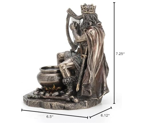 Estatua Dios Celta Dagda 7.25 pulg Resina Bronce miniatura 7