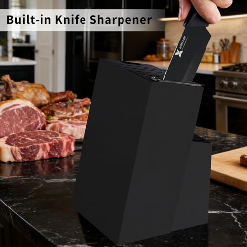 50% Off XANAPON 19-Piece Kitchen Knife Set with Built-in Sharpener