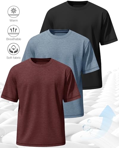 Image of Neer 3 Pack Big and Tall T-Shirts for Men L-7xl Tops | Large Casual Stretch Workout Tees, Short Sleeve Crewneck Oversized Shirts, Classic Summer Outfits, Comfy Basic Loose Clothes