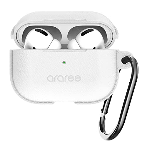 【araree】 AirPods Pro 対応 ケース カラビナ リング 付 耐衝撃 レザー テイスト シリコン カバー 衝撃 吸収 スリム ソフト ケースカバー 傷防止 落下防止 保護 アクセサリー [ Apple AirPodsPro MWP22J/A