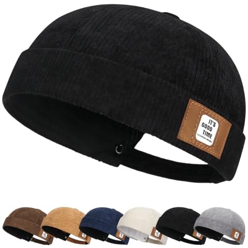 Gorro Invierno Hombre y Mujer de Poliéster Unisex Materiales de Hombre Mujer Invierno Gorro Docker de Punto Forro Polar Beanie de Poliéster con Vuelta Sombreros Cálidos de Invierno