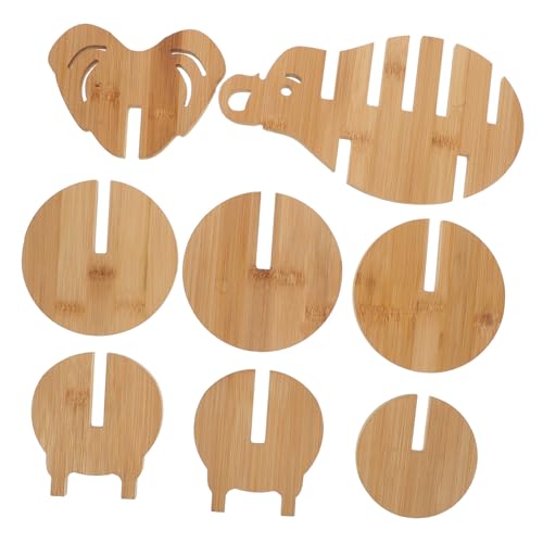 Cabilock 1 Juego Portamacetas de Elefante de bambú manteles Individuales utensilio Posavasos de bambú Salvamanteles de bambú Suministro de Olla salvamanteles para Platos Calientes Khaki