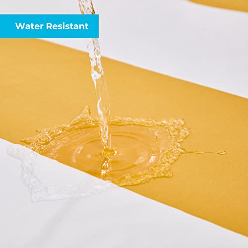 Linenspa Yellow Striped Shower Curtain And Clear Shower Curtain Liner - 4G Heavy Duty Peva Waterproof Material #TOP2