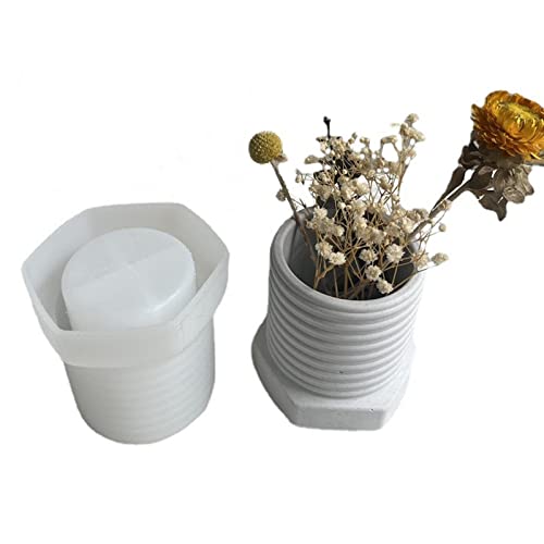 Threaded Plaster Concrete Flower Pot Silicone Mold Vase Pen Holder Mold Succulent Plants Cement Clay Mold Home Decor #TOP24