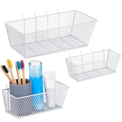 Photect BK-PHOTECT-220488 Pegboard Wire Baskets Pegboard Accessories Hanging Pegboard Wall Organizer 3 Sizes Pegboard Bins Basket Home Garage Multi Fit Basket cover