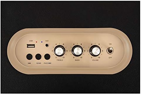 Bennett & Ross BB-860BK Blackmore retro głośnik Bluetooth o wyglądzie skóry głośnik vintage z mocą 2 x 30 W wejście USB z odtwarzaczem MP3 gniazdo AUX 3,5 mm czarny