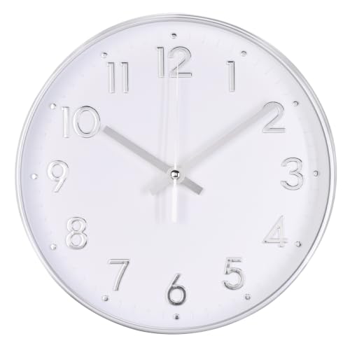 bakbrand Wall Clock Modern Simple Quartz Decorative Clock Non Ticking Silent Battery Operated Round