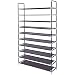 SONGMICS 10 Tiers Shoe Rack Non-Woven Fabric Shoe Tower Storage Organizer Cabinet Dark Brown 39.4" x 11.1" x 68.9", Hold up to 50 Pairs of Shoes ULSH11Z
