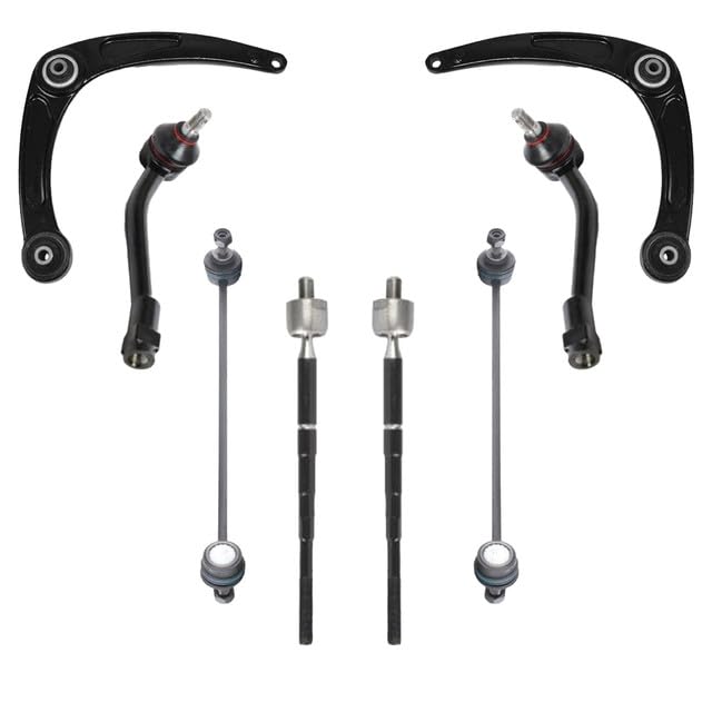 KIT BRACCIO OSCILLANTE 8 PEZZI COMPATIBILE CON PEUGEOT 308 I (4A_, 4C_) 1.6 Hdi | Kit Sospensione Completo OE/OEM | Bracci Oscillanti + Testine Sterzo | Sostituzione Diretta OEM