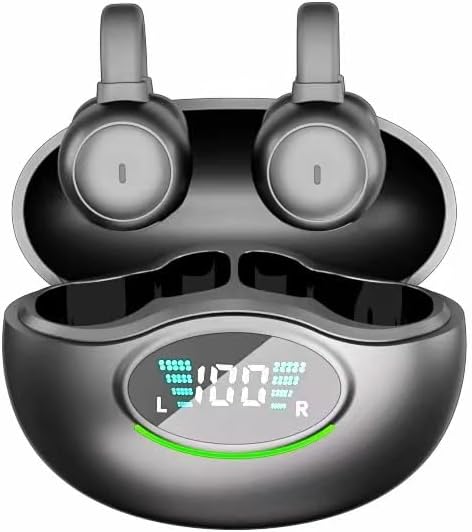 Wireless Bluetooth Earphones Open Ear Air Conduction Headphones, ENC Noise Reduction Low Latency,Single 8-hour Playback Time,IPX5 Waterproof Sweat Resistant, Bilateral Stereo, Fast Charging,Black