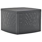 Realizada en polipropileno. SATURNIA 8330145 Mesa Resina Auxiliar Simil Rattan Cofre 53x53x40 cm.
