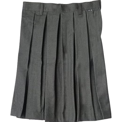 Grey Worsted School Uniform Skirt for Girls