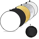 📸 【Plegable y Portátil】 El reflector de fotografía tiene un marco de acero resistente que le permite abrirlo y cerrarlo muy fácilmente. Hecho de material negro pesado con una cremallera resistente, duradero y portátil. Adecuado para fotografía al aire libre.