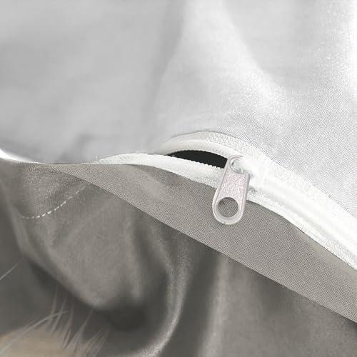 Housse de couette chat 3D avec fermeture éclair pour simplifier le lit double - 8