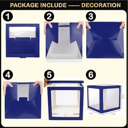 Image of Black and Blue Graduation Decorations Class of 2026 - Graduation Balloon Boxes, Balloon Arch Garland Kit, Fringe Curtains, Party Decorations 2026 for Any Grades