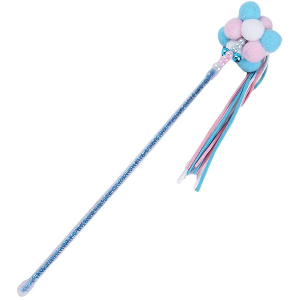 Caña para gato interactiva blanca rosa azul ideal para juegos en casa y diversión