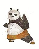 PGbureau Kung Fu Panda Poster - Watercolor Design - Cartoon Illustration for Children Kids - Nursery...