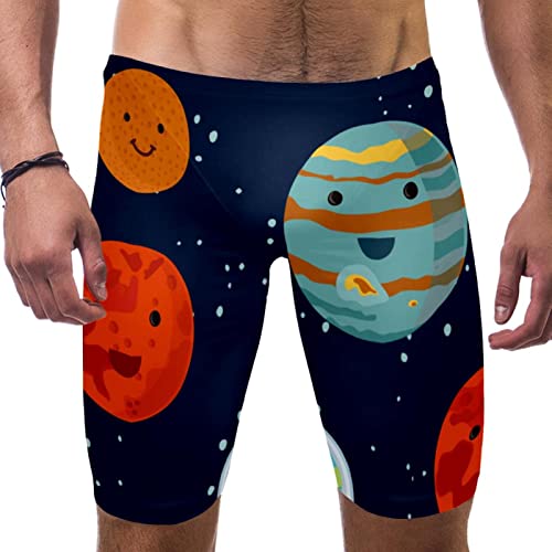 Pantalones cortos de natación de secado rápido con estampado espacial y frescor activo