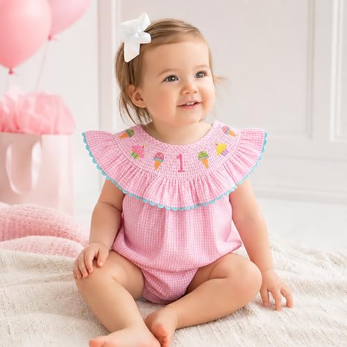 Image of Mud Pie Baby Girls' Smocked Birthday Bubble