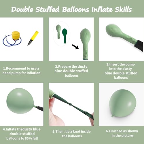 Image of 108Pcs Double Stuffed Dusty Green Balloon Garland Arch Kit