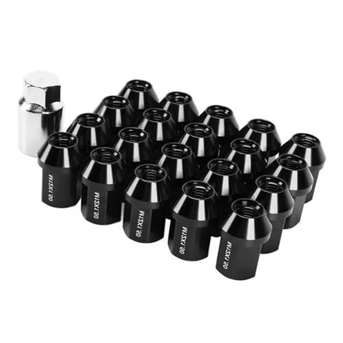 Tuercas de rueda M12x1.5 con diseño cerrado anticorrosión pernos negros de 35mm para Cadillac ATS
