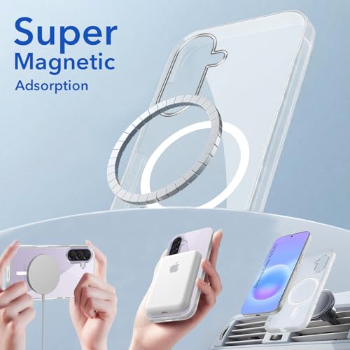 Image of Jkobi Lifetime Anti-Yellow MagSafe Compatible Clear Back Cover Case for Samsung Galaxy A57 5G (Sleek Hard Crystal | Shockproof and Camera Protection)