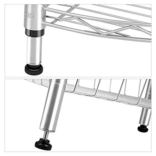 5-Stufiges Regal Bodenstehendes Küche Badezimmer Quadratisches Regal, Edelstahl Gemüselagerregal, Silber 35 * 35 * 130… – Bild 4