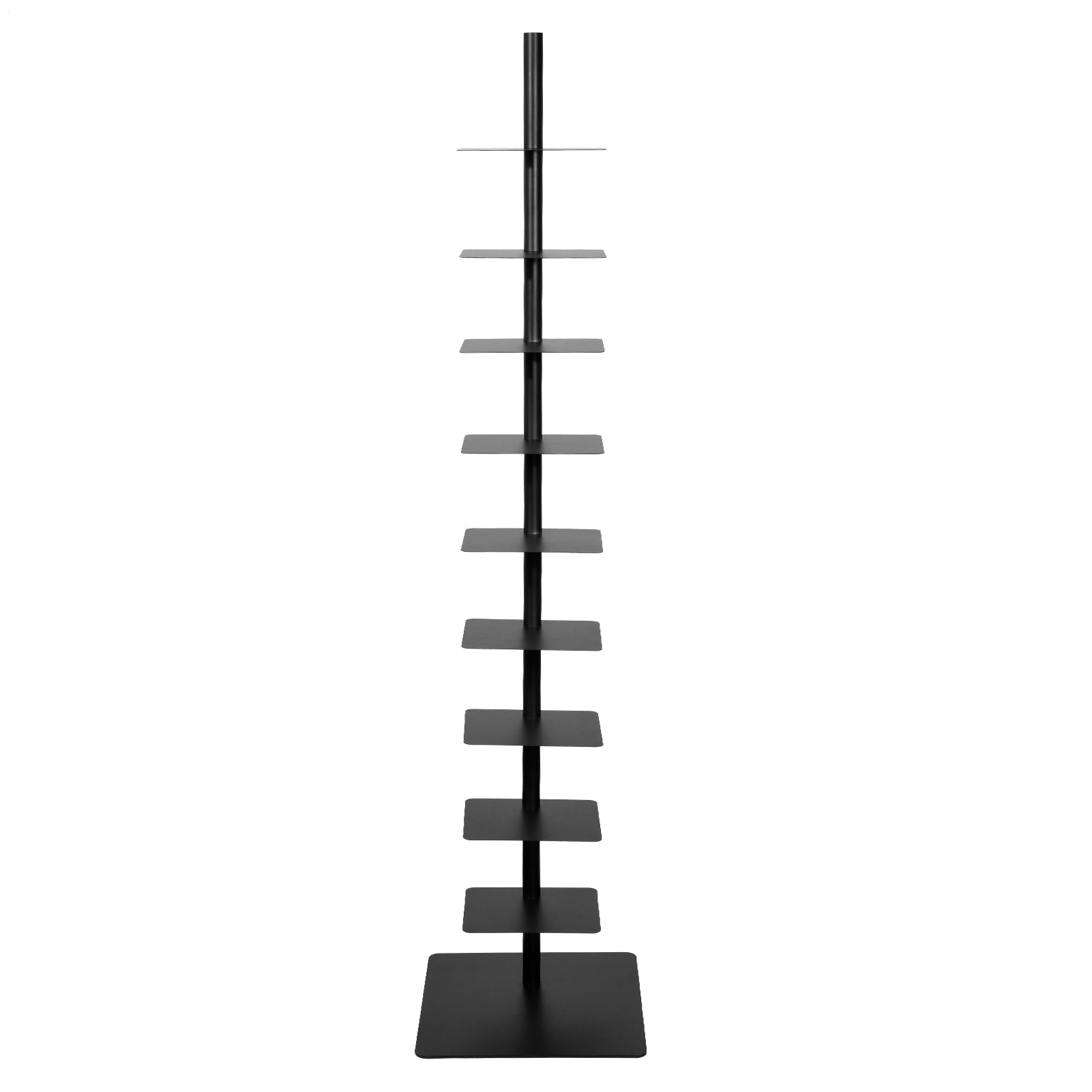 Generico Libreria Verticale | Libreria A Torre In Metallo Antiscivolo | Rack a per Angolo con 9 Ripiani per Risparmio Spazio per Libri Decorazioni e Piccole Piante