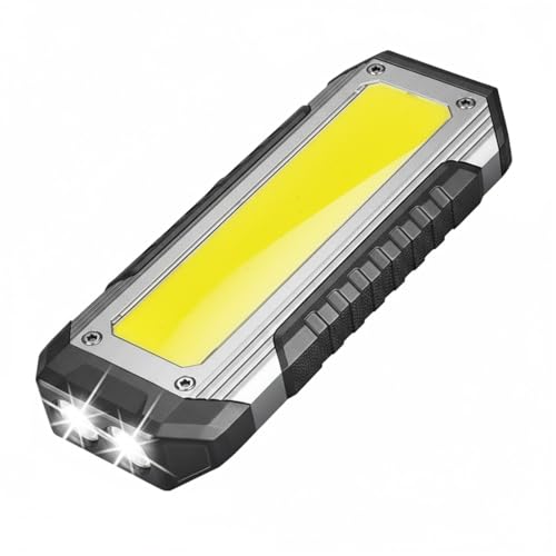 CIMANTIC Rechargeable Magnetic Work Light, 1000 Lumens, 7 Light Modes, COB Task Lamp LED Inspection Lamp & LED Flashlight with Foldable Hook, Hands-Free Use, Water Resistant