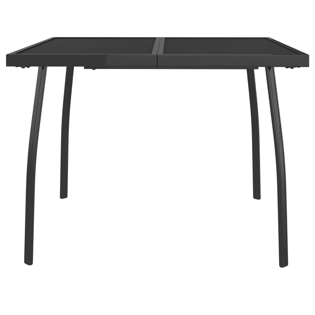 Tavolo da giardino antracite 100 x 100 x 72 cm, design a griglia in acciaio, quadrato, robusto tavolo da pranzo per esterni per terrazza e giardino, resistente alle intemperie