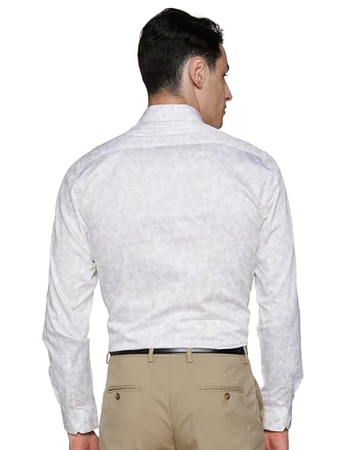 Image of Arrow Men's Printed Full Sleeve Slim Fit Cutaway Collar Cotton Formal Shirt