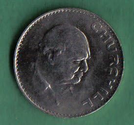 1965 UK Great Britain English Crown 5 Shillings Winston Churchill Commemorative Coin KM#910