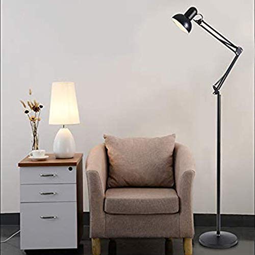 Luminária Abajur pedestal Articulada Chão Metal Lustre Coluna 1,90m