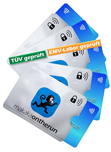 TÜV + EMV geprüfte RFID Blocker Kartenhülle (5 STK) - EC Karten Schutzhülle, RFID NFC Card Sleeves, Credit Card Holder, Karten Hüllen für Geldbörsen, Ausweis- & Kartenhüllen, NFC Schutzhülle Cover