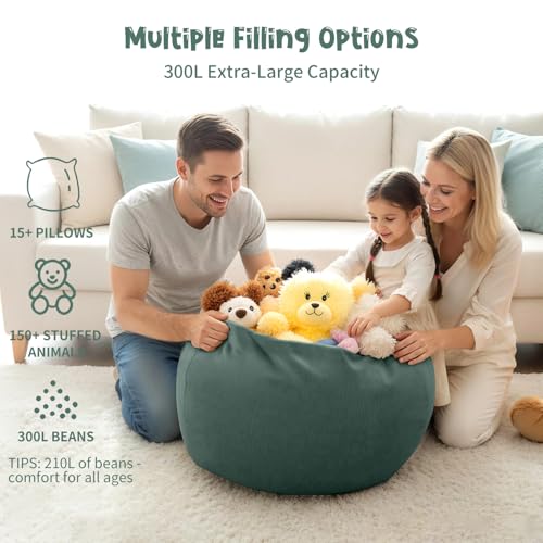 Nobildonna Sitzsackstuhl für Kinder und Erwachsene, nur Bezug (Keine Füllung) für Sofa-Stofftiere, 110 x 89 cm