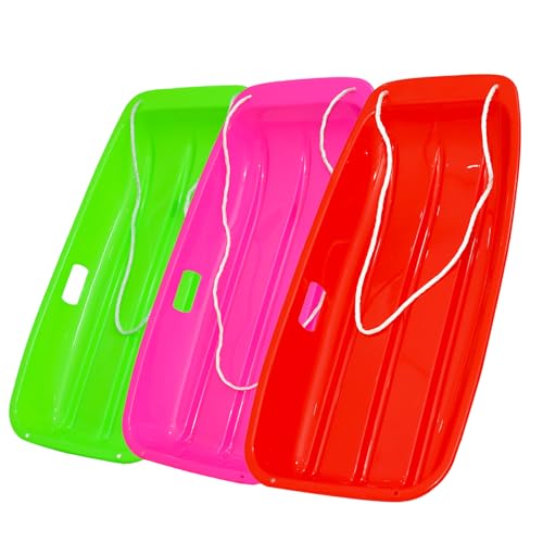 Toboggan Snow Sled for Adult and Kids-Durable Cold Resistant Flexible