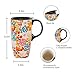 Topadorn 17 Oz Ceramic Travel Mug with Splash-Resistant Slider Lid and Handle, Large Ceramic Coffee Mug for Men Women Office Work, 6.5