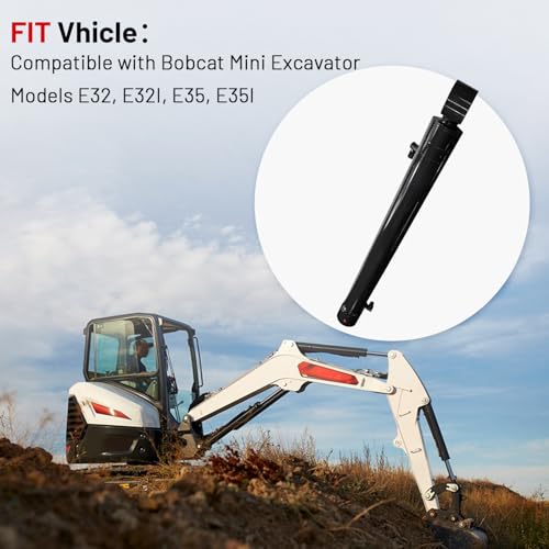 Image of 7191555 Mini Excavator Boom Hydraulic Cylinder Compatible with Bobcat E32 E32I E35 E35I
