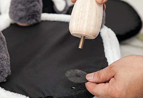 Animal Ottoman Footrest Velvet Upholstered Footstool with Detachable Cover and 4 Wooden Legs for Kids or Adults Can Bear 100kg Gray (White)