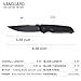Harnds Vanguard CK7207 Folding Knife Compact EDC with D2 Steel Blade Pocket Knife G10 Handle with Thumb Stub Liner Lock and Reversible two-position Pocketclip (black titanium+stonewash+black)