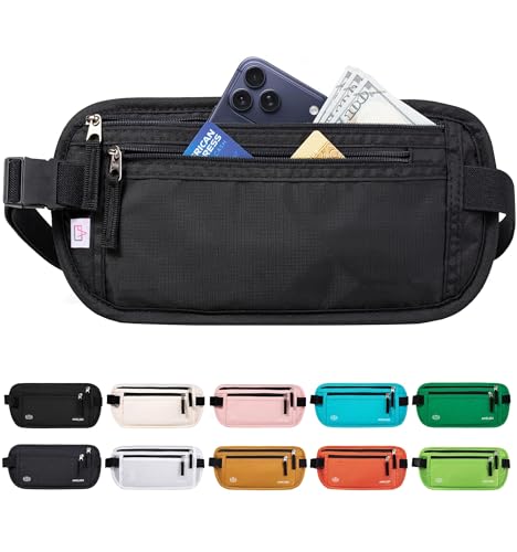 Money Belt Passport Holder Slim Hidden Travel Wallet with RFID Blocking Money Belt Passport Holder Slim Hidden Travel Wallet with RFID Blocking