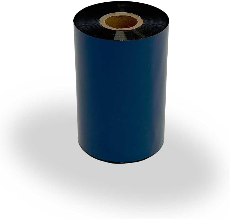 1 rollo de cinta de cera premium mejorada con resina, 4,33" x 1476', 110 mm x 450 m, cinta de transferencia térmica de código de barras negra, tinta con núcleo exterior de 1" (CSO) para impresoras Zebra, Printronix, Godex y Citizen