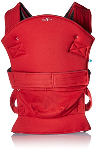 Wallaboo BCE.0217.5401 portabebè Ease, compatta, ventre e fianchi, Marsupio Pral tische ergonomico Baby e bambini, colore: rosso/grigio
