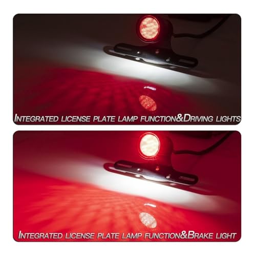 Feu arrière moto LED 12V feu stop support plaque d'immatriculation Chopper - 5