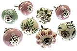 38mm - 42mm Durchmesser Mango Tree Gemischt Set mit Pink, EAU de Nil & Grau Schrankknöpfe aus Keramik x 8 (MG-193) - \'Vintage-Chic\' TM Produkt