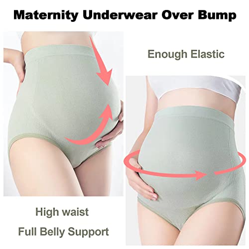 Sunlight Encounter Women's Maternity High Waist Underwear Over Bump Pregnancy Postpartum Underwear Panties Seamless Soft Maternity Panties For Women 3 Pack, X-Large #TOP3